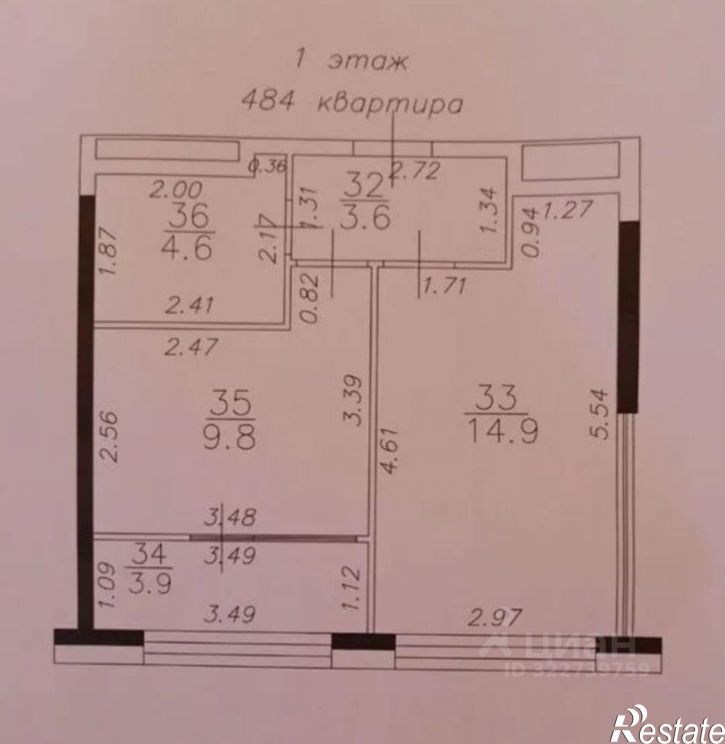 1-комн квартира Калужское шоссе, 20 3,  д. 20 3,  к. 3