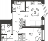 2-комн, 58 кв м, этаж 4/24 ул Михеева, 9