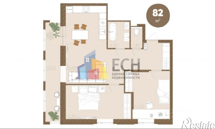 2-комн квартира ул Пушкинская, 23А,  д. 23А