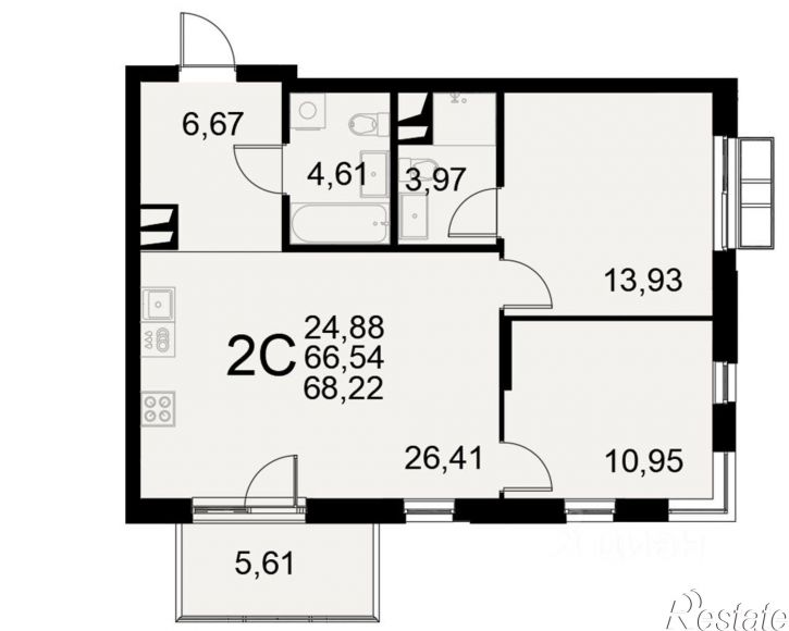 2-комн квартира в новом доме Хлебная пл, 8/2,  д. 8/2