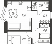 2-комн, 62 кв м, этаж 15/24 ул Михеева, 9