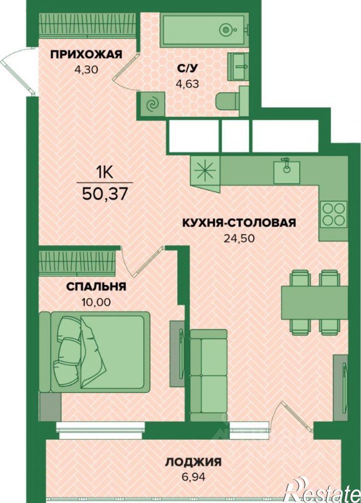 1-комн квартира в новом доме ул Академика Насоновой, 22,  д. 22