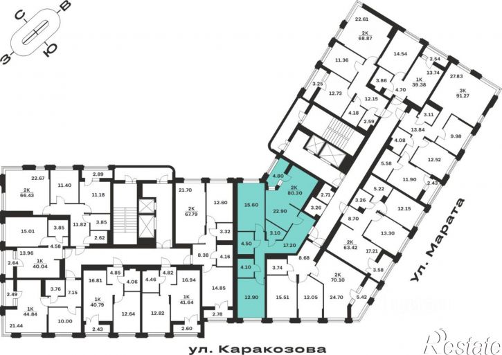 2-комн квартира в новом доме ул Каракозова, 75,  д. 75