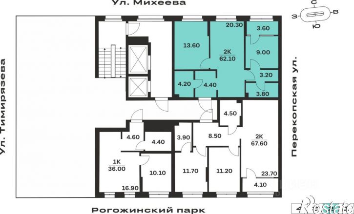 2-комн квартира в новом доме ул Михеева, 9А,  д. 9А