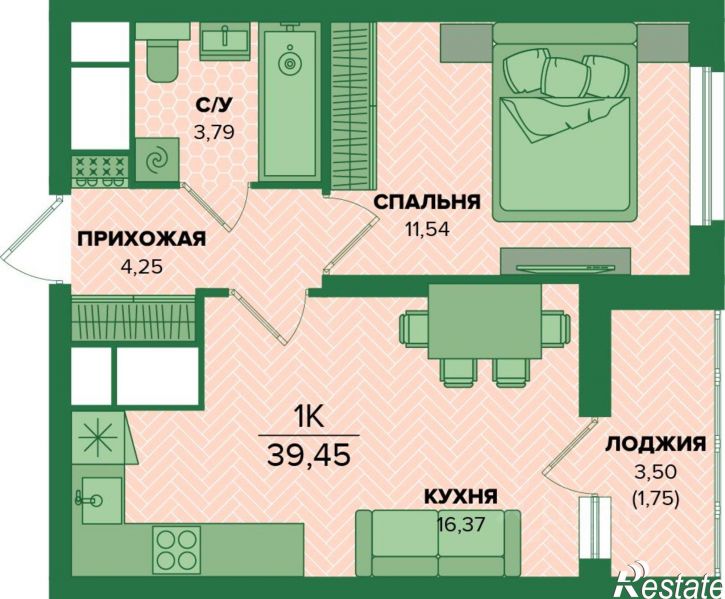 1-комн квартира в новом доме ул Академика Насоновой, 22,  д. 22