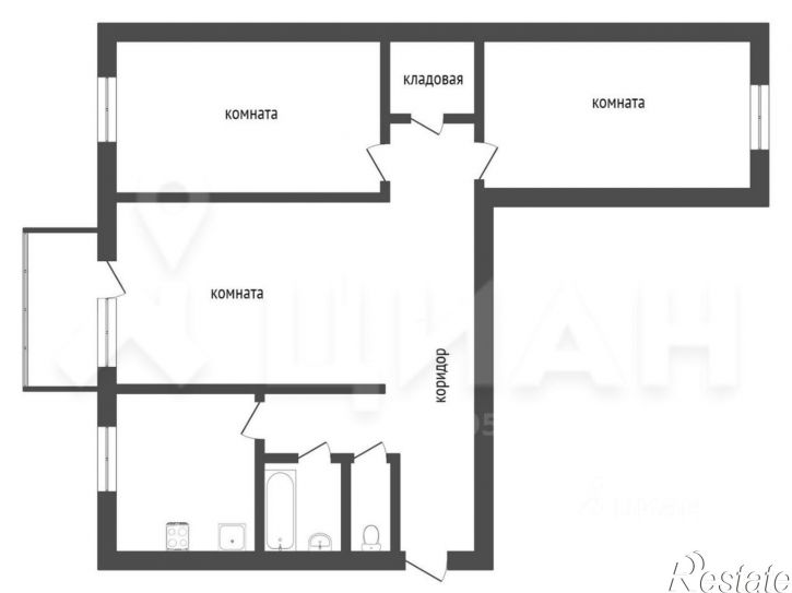 3-комн квартира ул Кауля, 3 2,  д. 3 2,  к. 2