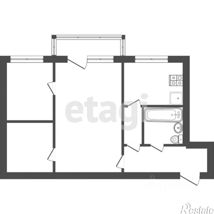 2-комн квартира ул Новомосковская, 7А,  д. 7А