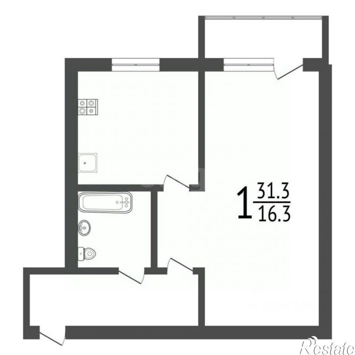 1-комн квартира ул Болдина, 112Б,  д. 112Б
