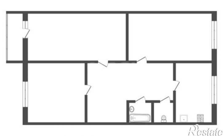 3-комн квартира ул Токарева, 89,  д. 89