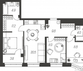3-комн, 82 кв м, этаж 7/24 ул Михеева, 9