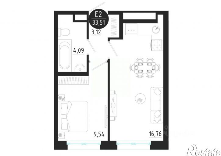 1-комн квартира в новом доме ул Немцова, 5а,  д. 5а