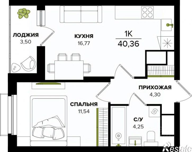 1-комн квартира в новом доме ул Академика Насоновой, 23,  д. 23