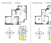 2-комн, 63 кв м, этаж 1/17 ул Летчика Мосолова, 3