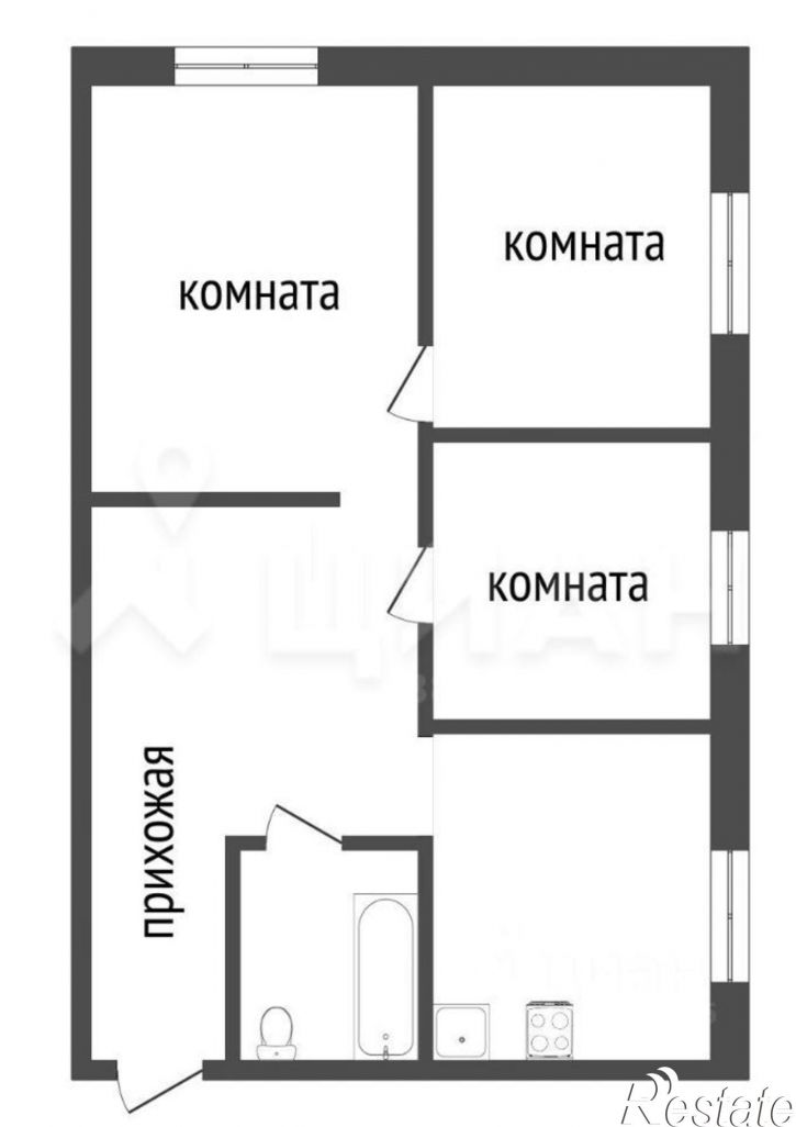 3-комн квартира Гарнизонный пр-д, 2В,  д. 2В