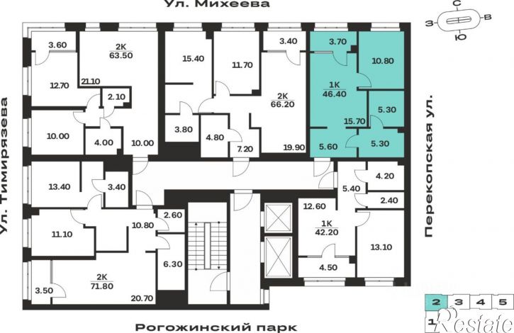 1-комн квартира в новом доме ул Михеева, 9,  д. 9