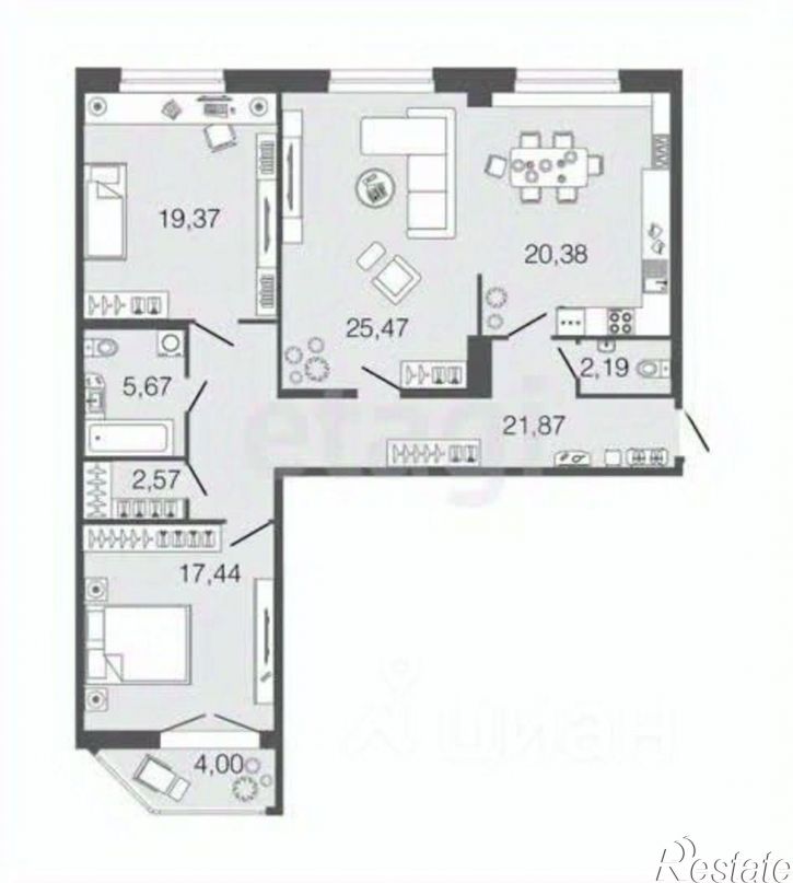 3-комн квартира ул Ложевая, 131а,  д. 131а