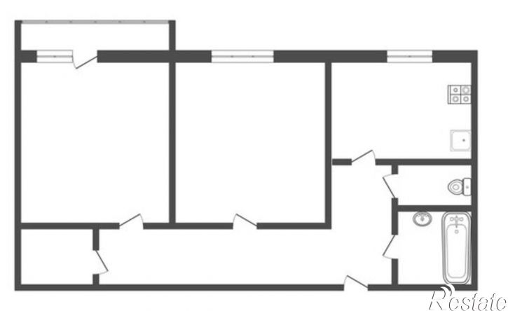 2-комн квартира Тула, посёлок Косая Гора, улица Максима Горького, 2