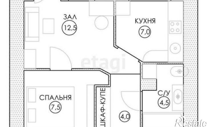 1-комн квартира улица Николая Руднева, 56,  д. 56