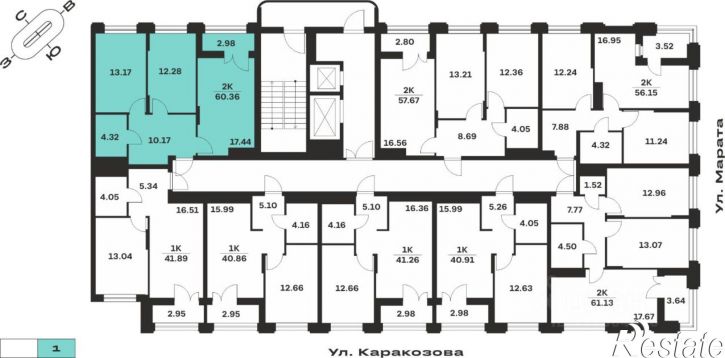 2-комн квартира в новом доме улица Каракозова, 75А,  д. 75А