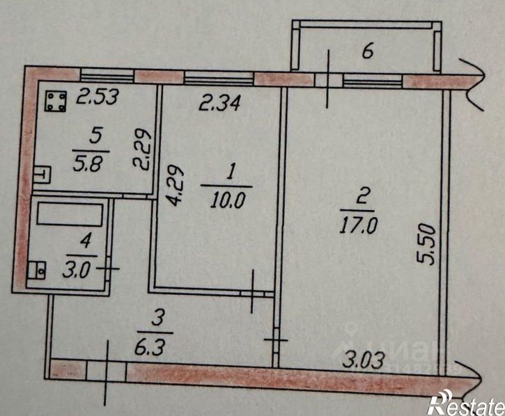 2-комн квартира улица Кутузова, 17,  д. 17