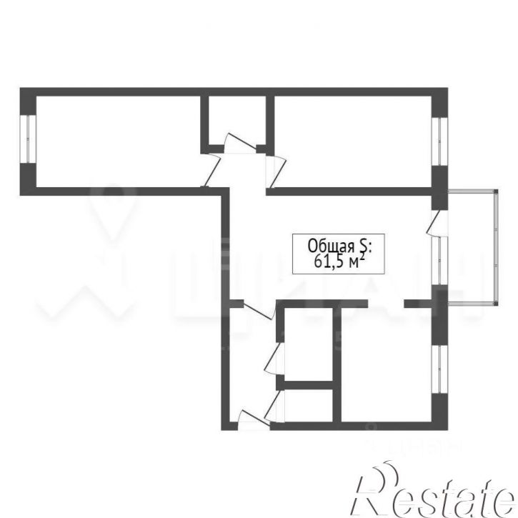 3-комн квартира улица Калинина, 77А,  д. 77А
