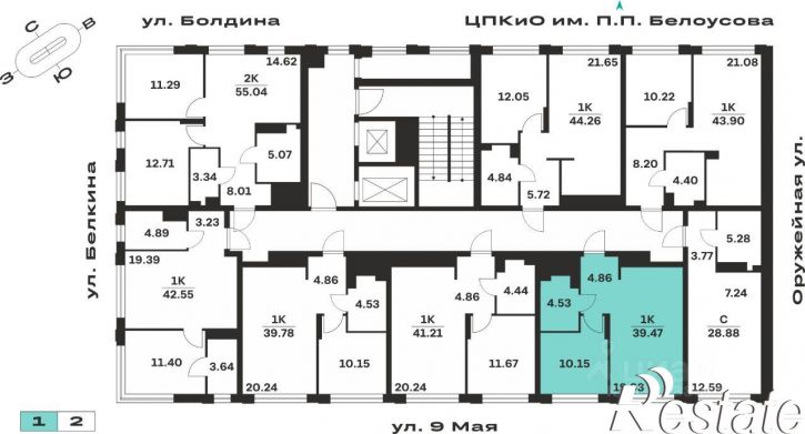 1-комн квартира в новом доме Гражданский переулок, 10,  д. 10