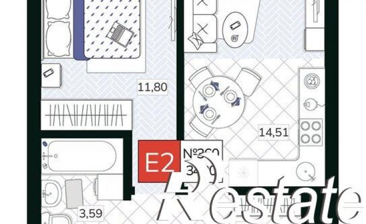 1-комн квартира в новом доме Павшинский мост, 1 к10,  д. 1 к10