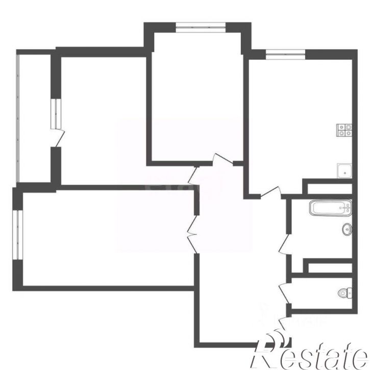 3-комн квартира Новомосковская улица, 10Б,  д. 10Б