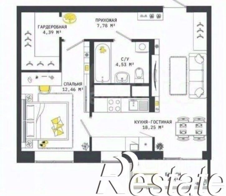 1-комн квартира улица Некрасова, 2 к1,  д. 2 к1