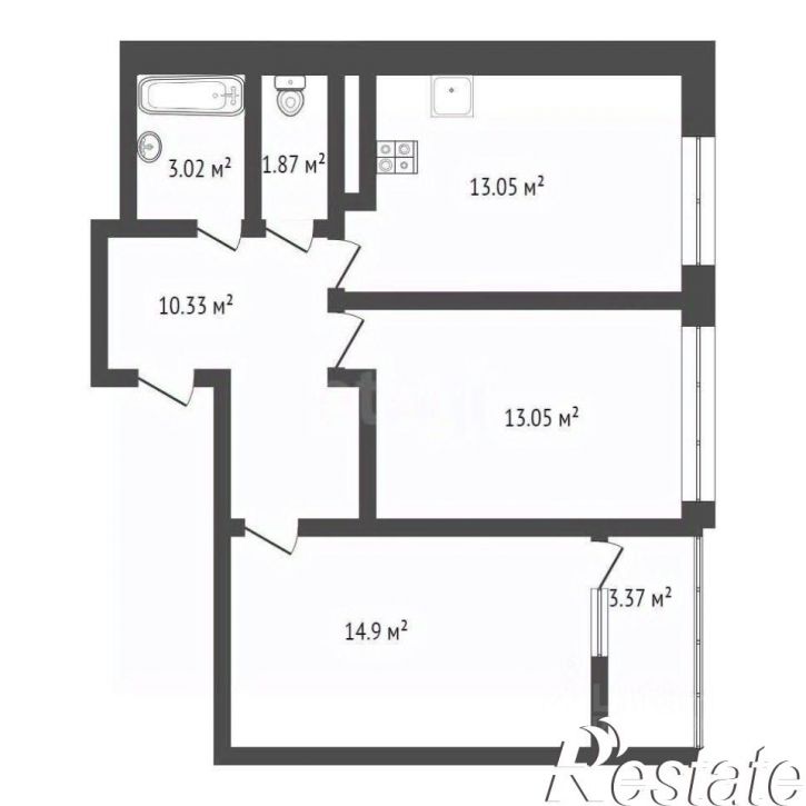 2-комн квартира &laquo;Золотое кольцо&raquo;, 20 к2,  д. 20 к2