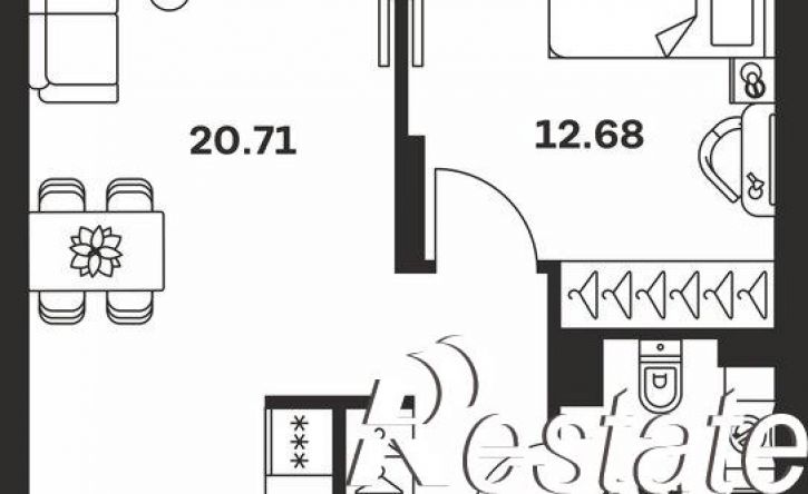 1-комн квартира в новом доме Гражданский переулок, 8,  д. 8