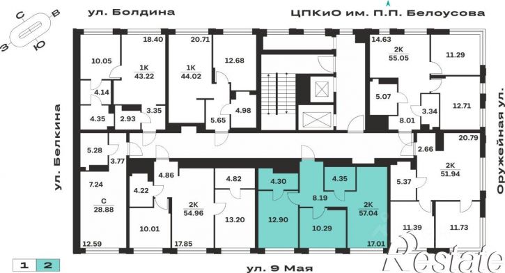 2-комн квартира в новом доме Гражданский переулок, 10,  д. 10