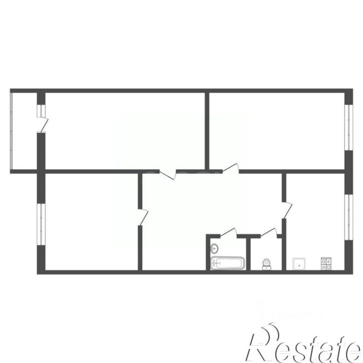 3-комн квартира улица Токарева, 89,  д. 89