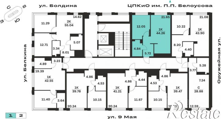 1-комн квартира в новом доме Гражданский переулок, 10,  д. 10