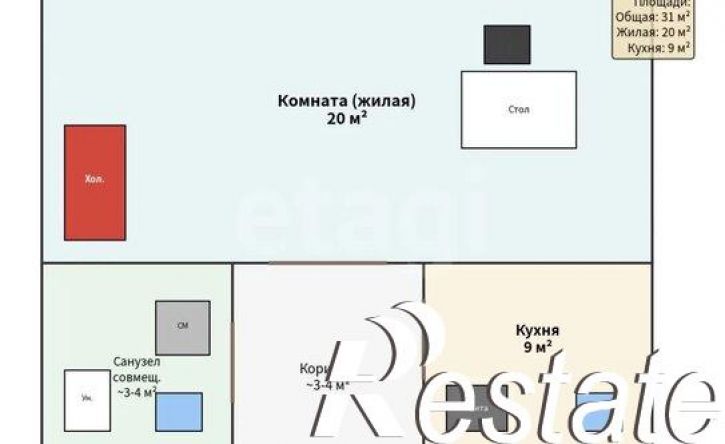 1-комн квартира улица Пушкина, 6,  д. 6