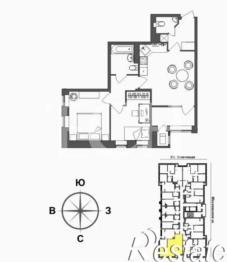 2-комн квартира Ключевая улица, 6,  д. 6