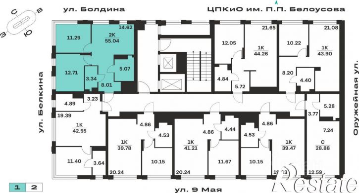 2-комн квартира в новом доме Гражданский переулок, 10,  д. 10