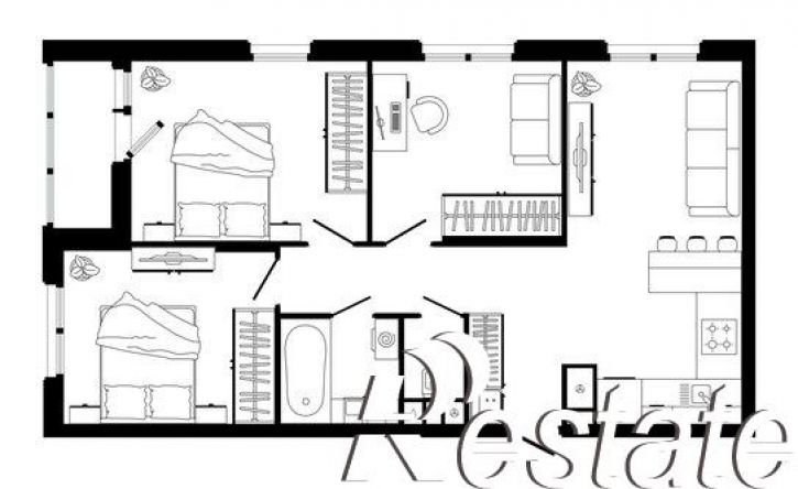 3-комн квартира в новом доме улица Седова, 26 к3,  д. 26 к3