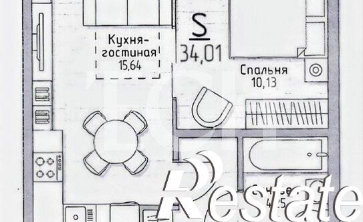 1-комн квартира улица Вадима Усова, 35,  д. 35